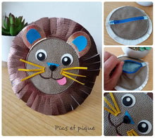 Charger l'image dans la galerie, Patron et tutoriel couture PDF Lancelot le lionceau - porte monnaie - Sacaptiloup