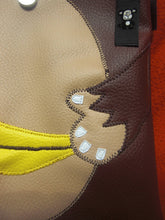 Charger l'image dans la galerie, Sac d'école maternelle/crèche/sac à goûter/sac à doudou enfant singe en simili cuir marron et beige