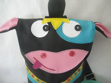 Charger l'image dans la galerie, Sac d'école maternelle/crèche/sac à goûter/sac à doudou enfant taureau en simili cuir noir