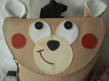 Charger l'image dans la galerie, Sac d'école maternelle/crèche/sac à goûter/sac à doudou ours taille MAXI en simili cuir