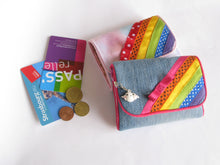 Charger l'image dans la galerie, Patron couture PDF et tutoriel du CHOUCHOU - porte-monnaie à soufflet - arc-en-ciel