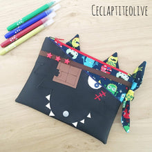 Charger l'image dans la galerie, Patron et tutoriel de Léo le pirate croque-choco - pochette - sac bandoulière - loup - enfant - chocolat -gourmand